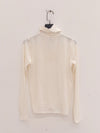 BASERANGE French bamboo fiber high collar T-shirt top soft and comfortable skin-friendly BAS-TOTN-BL-000-UNDYED